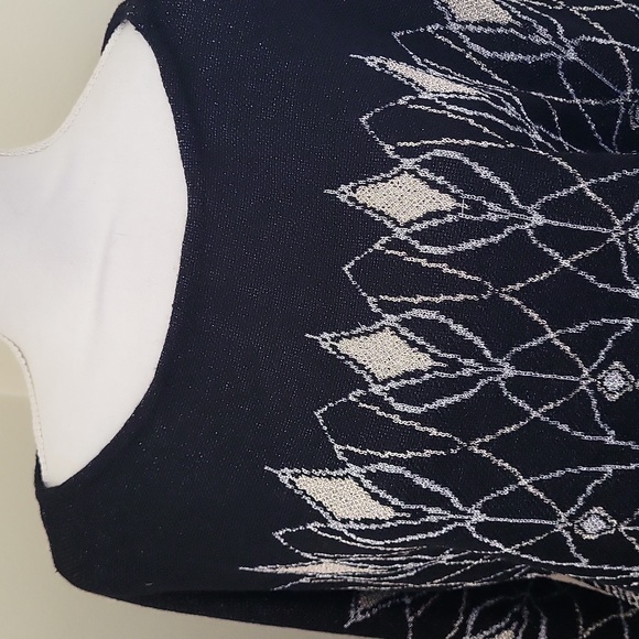 WHBM Metallic Art Deco Dolman Sweater Black Size Medium - Picture 3 of 8